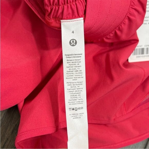 Lululemon NWT Hotty Hot Short *High-Rise Long 4" Cherry Mist - Picture 6 of 7